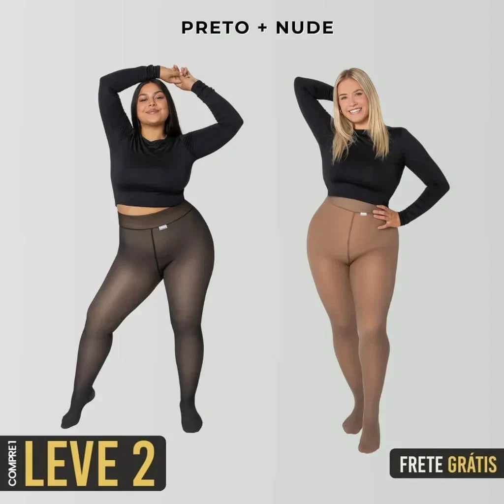 (COMPRE 1 LEVE 2) Meia-calça Peluciada de Lã Translúcida