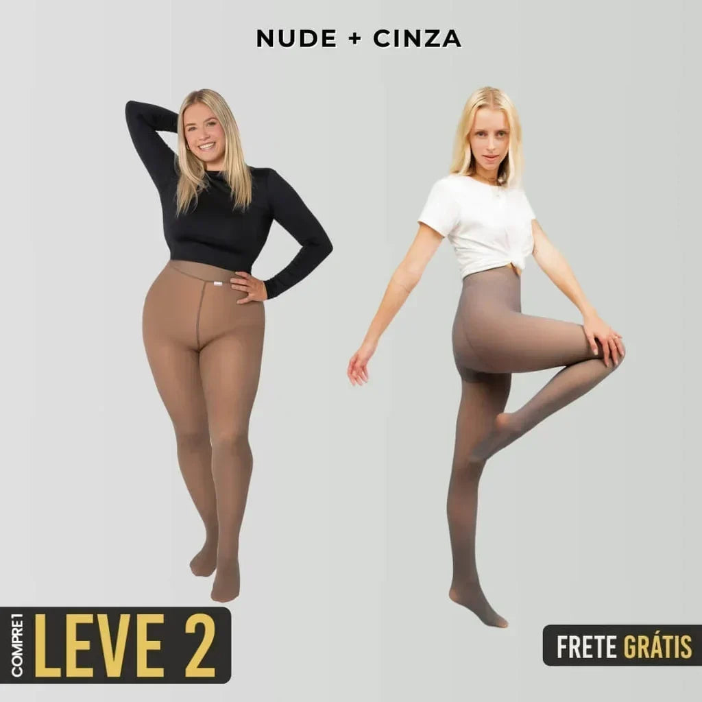 (COMPRE 1 LEVE 2) Meia-calça Peluciada de Lã Translúcida